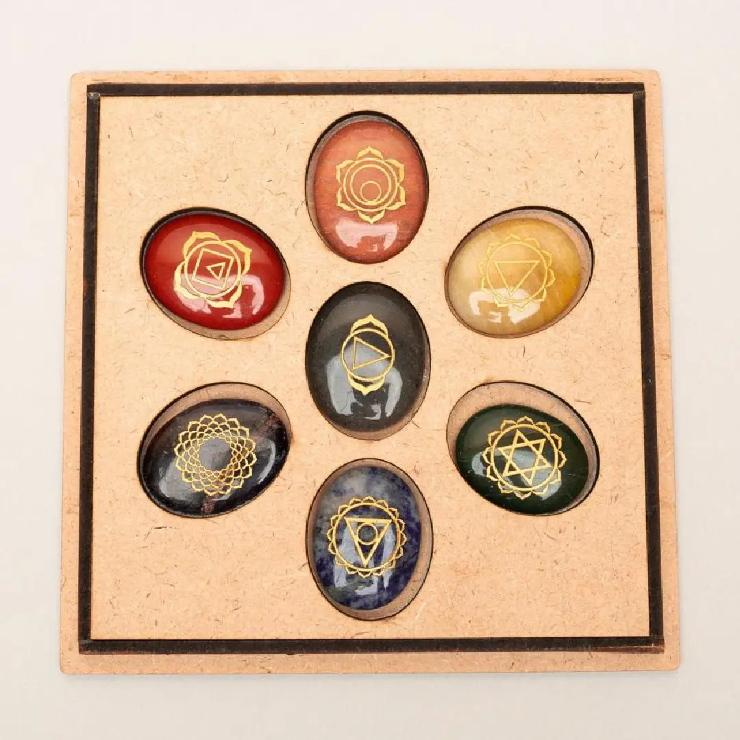 New Project - 2025-10-18T064805.271 Healing Properties of 7 Chakras Tumble Set : Heal and balance all seven chakras of the body, Meditation, Expansion of consciousness, Communication, Attracting love, Prosperity, Abundance - Image 1