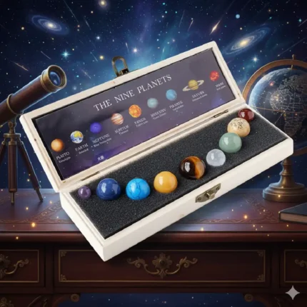 Natural Crystal Round Stones Nine Planets Solar System Crystal Balls Set Unique Design: Each Planet Is Carefully Handcrafted, All Planets Are Unique