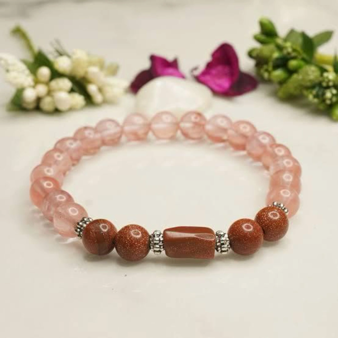 New Project (74) Rose Quartz Bracelet for (Vrishayik Rashi) Scorpio - Image 1
