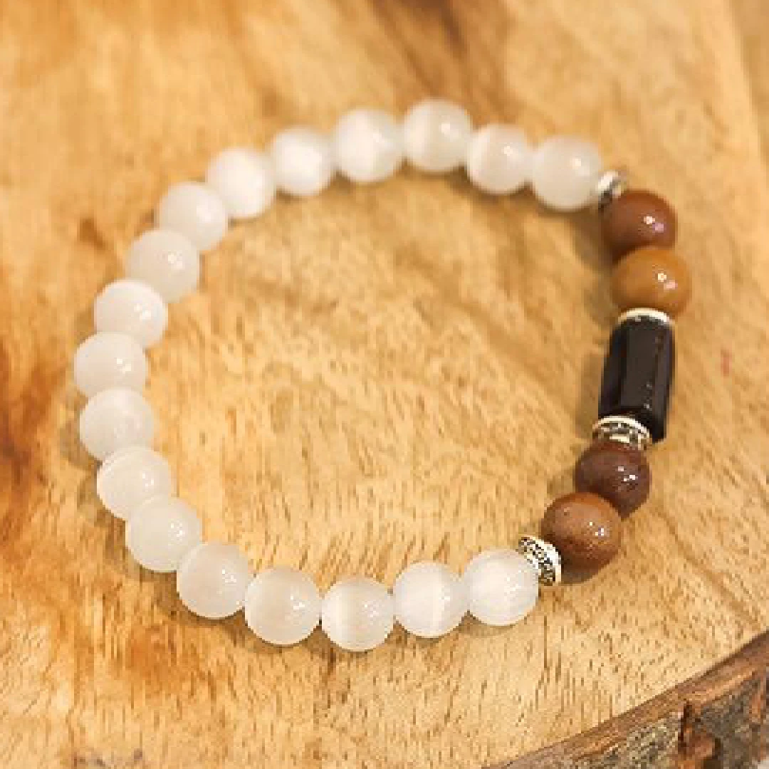 New Project (74) Selenite Bracelet for (Vrishabh Rashi) Taurus - Image 1