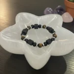 Triple Protection Bracelet With Lava Stone