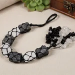 Black Tourmaline & Selenite Crystal Tassel Hanging