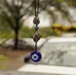 Shield Your Space and attract prosperity with Our Nazar Rakshak Hanging Charm with Evil Eye and Pyrite stone. - Image 2