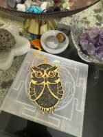 Owl Wall Hanging in MDF Wood & Pyrite  Stone for to attract  Wealth  (12 Cms) (1 Pc) - Image 5