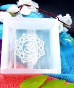 Selenite Om Symbol Square Charging Bowl - Image 4