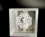 Selenite Om Symbol Square Charging Bowl - Image 2
