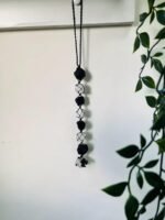 Black Tourmaline & Selenite Crystal Tassel Hanging - Image 5