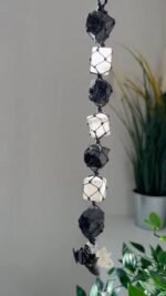 Black Tourmaline & Selenite Crystal Tassel Hanging - Image 4