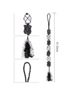 Black Tourmaline & Selenite Crystal Tassel Hanging - Image 3