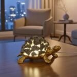 Pyrite Turtle for Abundance ( with led lamp )