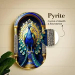 Pyrite–Lapis Peacock Frame, often designed for home and office decor to attract positivity and prosperity