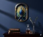 Pyrite–Lapis Peacock Frame, often designed for home and office decor to attract positivity and prosperity - Image 3