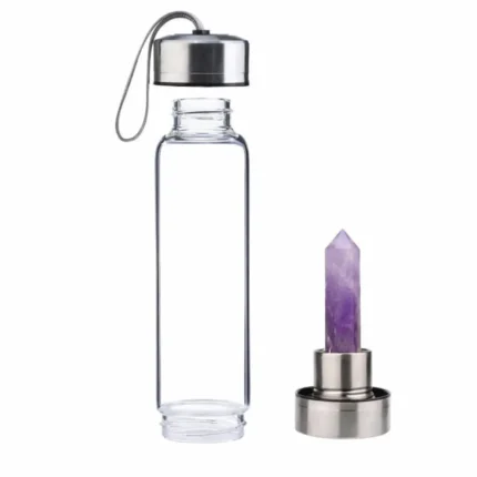 healing power of crystals in a water bottle