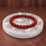 Red Jasper Bracelet with Free Raw Selenite Plate