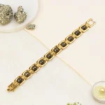 Pyrite Power Abundance & Protection Metal Bracelet