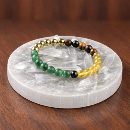 Money Magnet Bracelet with Free Raw Selenite Plate