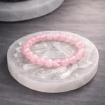 Rose Quartz Bracelet with Free Raw Selenite Plate